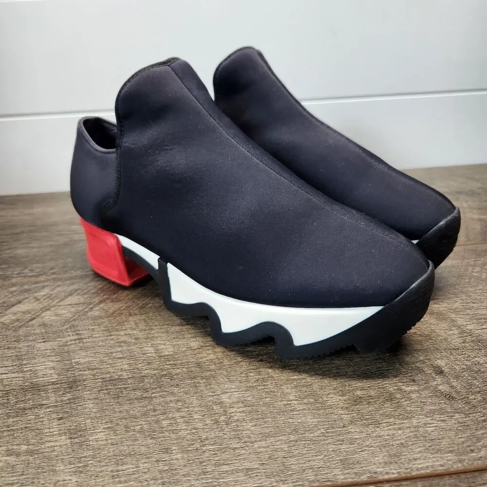 iRi NYC Women’s WES I Black Outline Low Top Sneakers Size EU 38 US 7.5 Red NWOB